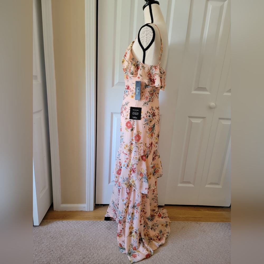 Lulu's Pink Floral Maxi Dress - Picture 2 of 7